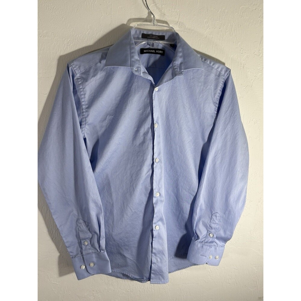 MICHAEL KORS Baby Blue Women’s Sz 14 Button Up Long Sleeve Cotton Shirt
